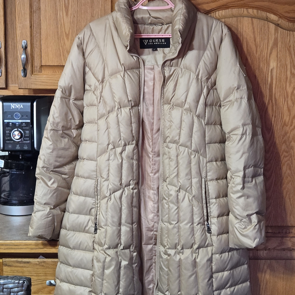 Guess Women's Tan Puffer Coat